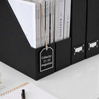 BLU MONACO Foldable Black Magazine File Holder | Set of 6 Cardboard Desk - Image 6