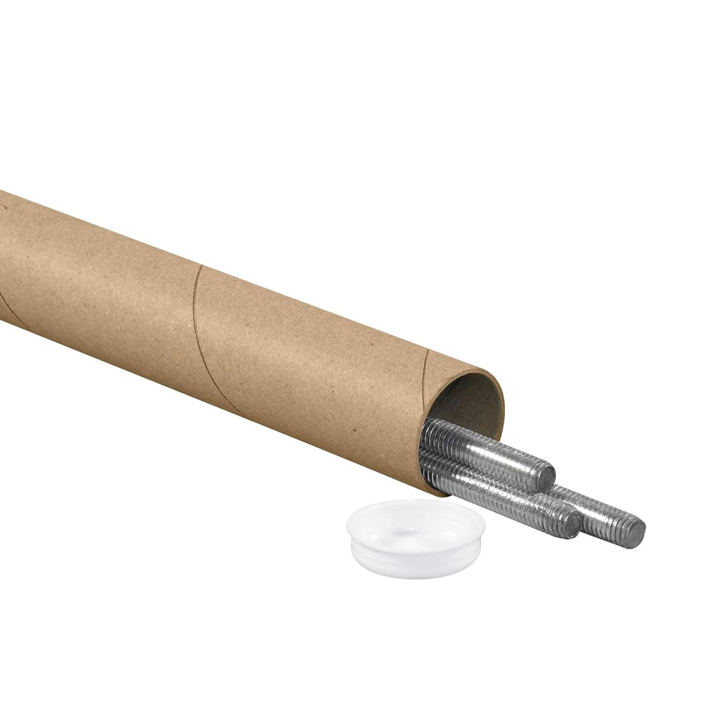 BOX USA BP1509K Mailing Tubes with Caps, 1-1/2" x 9", Kraft (Pack of 50)