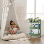 YASONIC 3-Tier Rolling Cart, 66 Pounds Capacity, Mesh Storage Organizer - Image 8