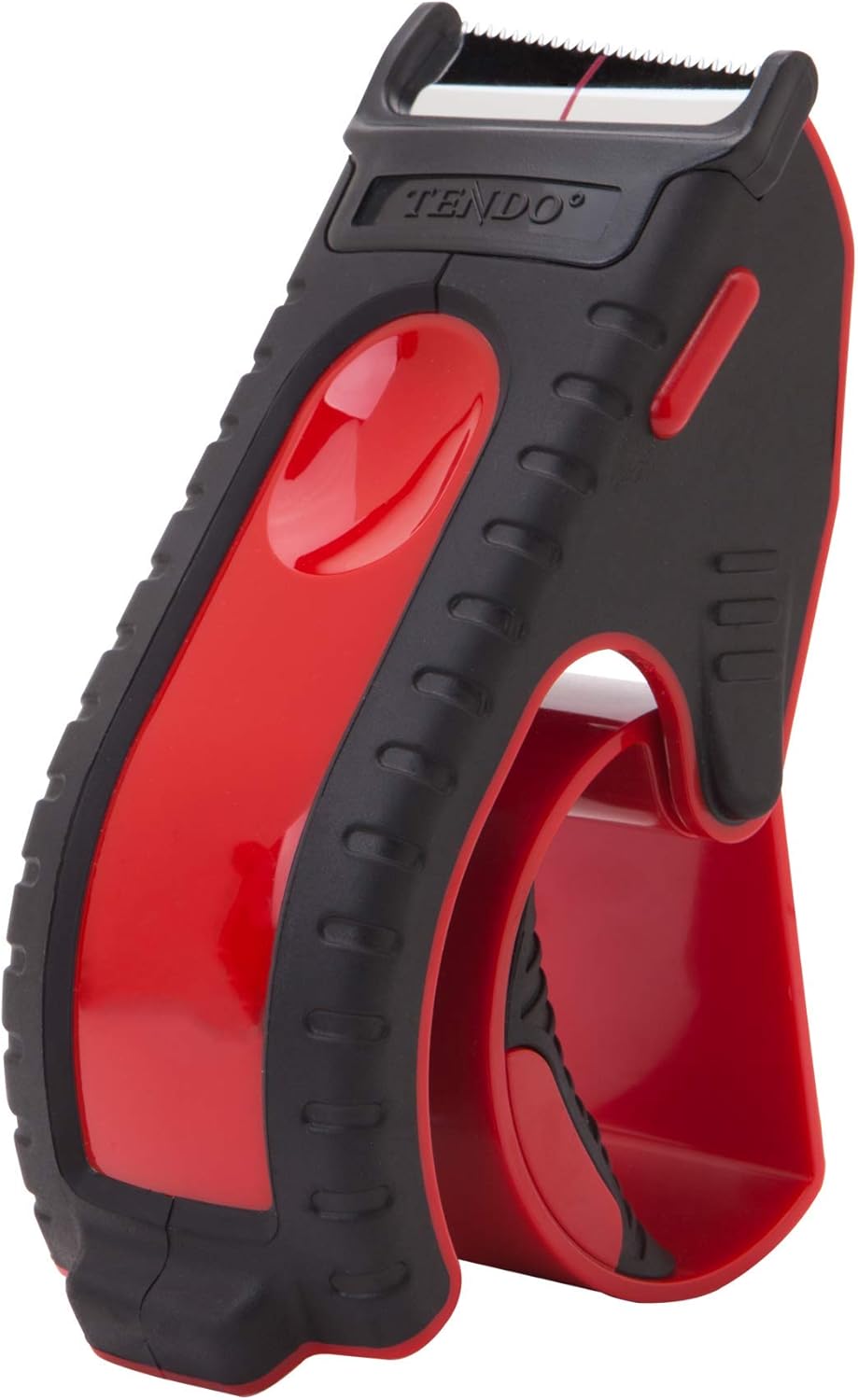 Heavy Duty Shipping Tape Dispenser: TENDO° Essential Line – Reusable, Replaceable, Eco-Friendly 2’’ Master Piece Dispenser with Patented 10° Sloped Chromium Blades - P-1200 (3th Gen.)_Red