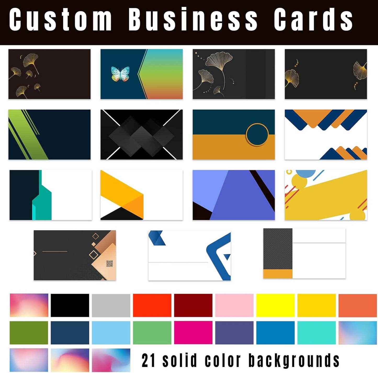 Custom Business Cards Personalized Business Cards with Photo for Small Business Customized with Logo Text 1000 500 200 100 Double Sided Printable Waterproof Business Cards-3.5" x 2",Your Own Design