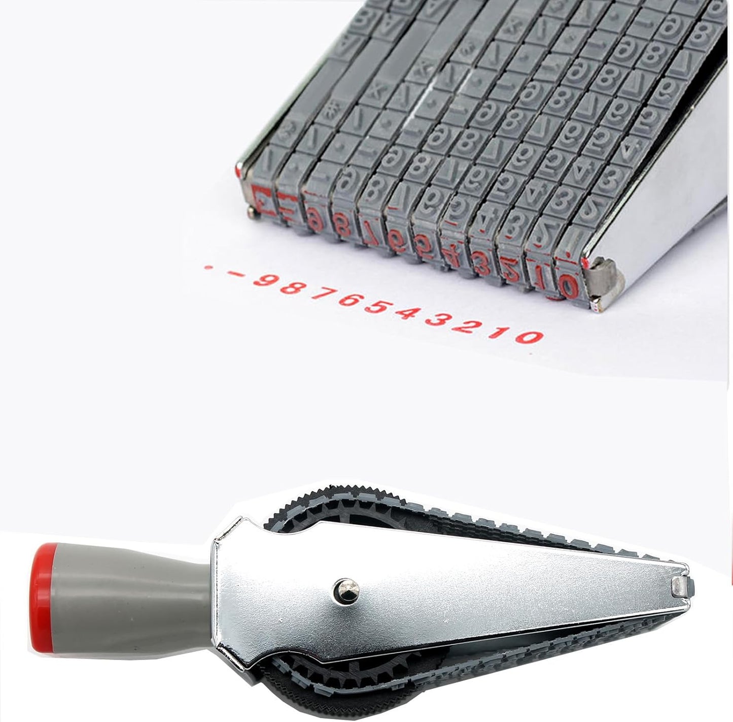 ZENG 12-Digit Adjustable Roller Stamp - Customizable Alphabet (A-Z), Numbers (0-9) & Symbols for Office, School, Multicolor (6x6.9x16.8cm)
