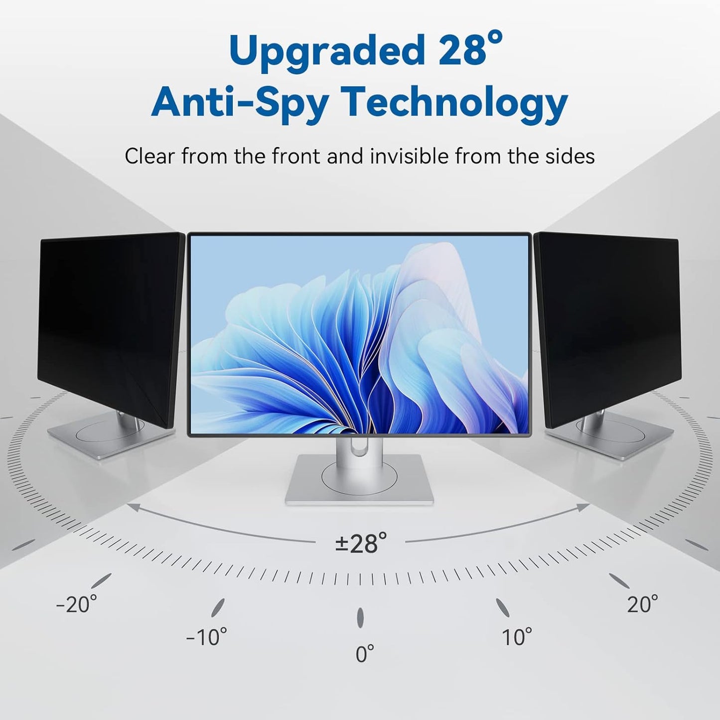 IPROKKO [2-Pack] 24 Inch Computer Privacy Screen Filter for 16:10 Widescreen Monitor, Removable 24in Anti Blue Light Glare Privacy Shield, Anti Spy Security Protector for Hp Dell Asus Acer Samsung