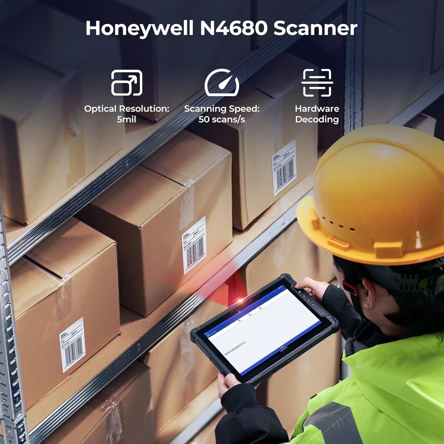 MUNBYN Rugged Tablet with Barcode Scanner,10.1-inch Windows 11 Pro Tablet, Wi-Fi 6, 1000nit Sunlight Readable, Built-in Honeywell N4680 Scanner, Intel N100 Rugged PC, 4G LTE for Warehouse & Logistics
