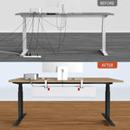 Univivi No Drill Under Desk Cable Management Tray, Clamp/Screw Mount Desk Cable - Image 7