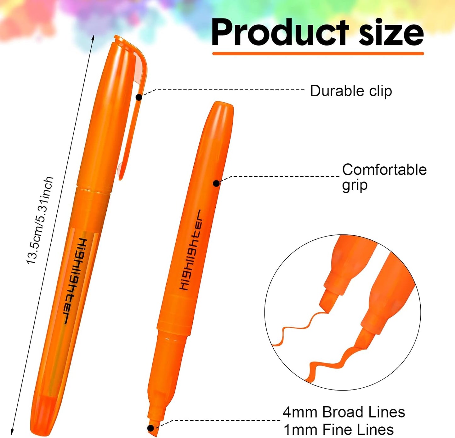 Thenshop 150 Pcs Highlighter Bulk Pack Assorted Colors Highlighter Markers Chisel Tip Fluorescent Pens for Office Classroom Back to School Supplies
