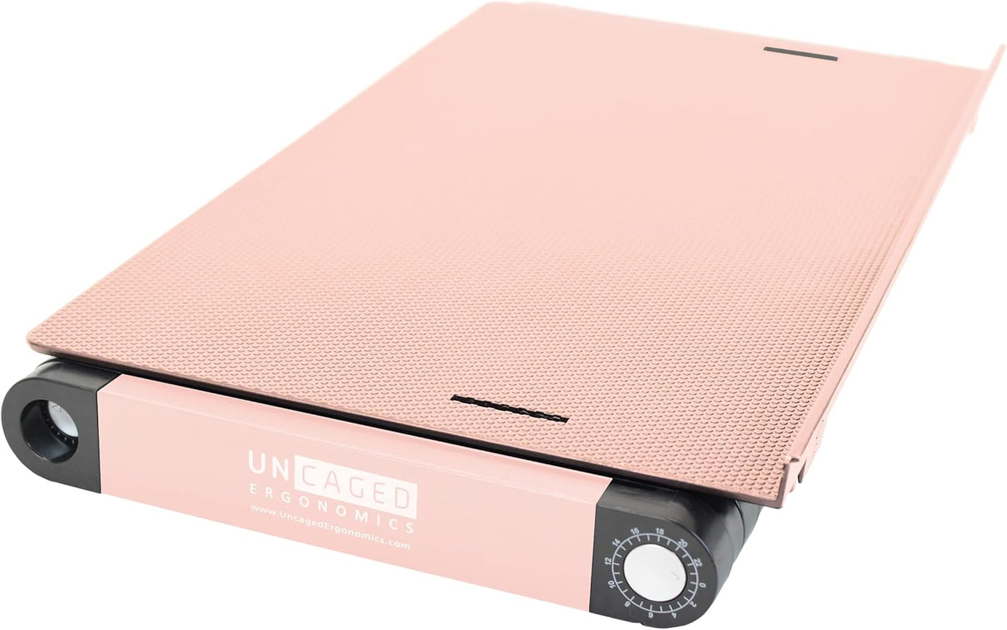 Uncaged Ergonomics WorkEZ Adjustable Laptop Stand for Desk, Laptop Stand Adjustable Height, Foldable Aluminum Cooling Computer Holder & Riser for Desk Bed, Pink