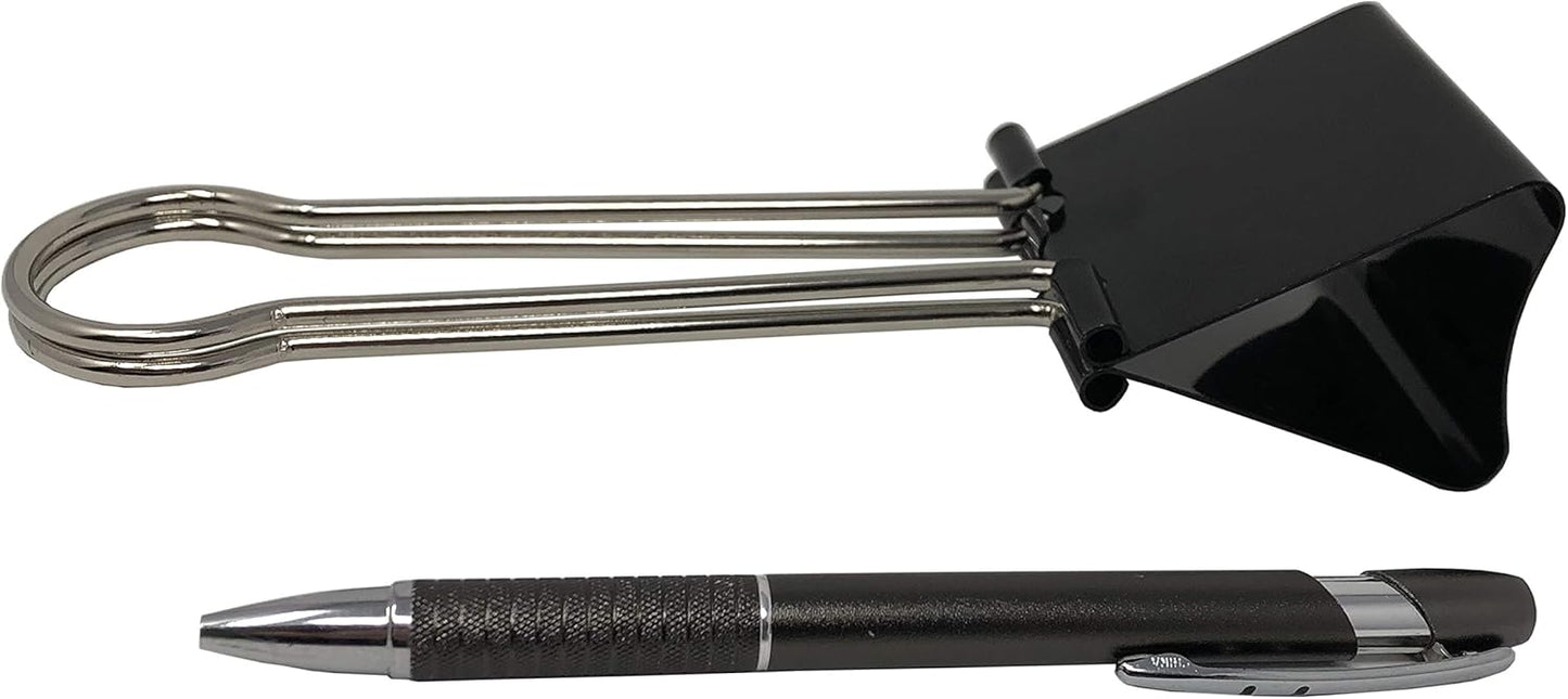 Clipco Binder Clips Super Extra Large 2-1/3in Black (2-Pack)