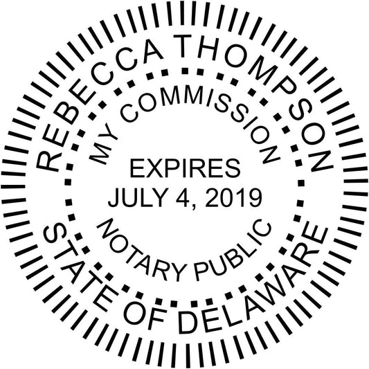 Delaware Round Notary Stamp | Official State Notary Stamp | Official Seals | Meets State Specifications (Delaware, Round Stamp)
