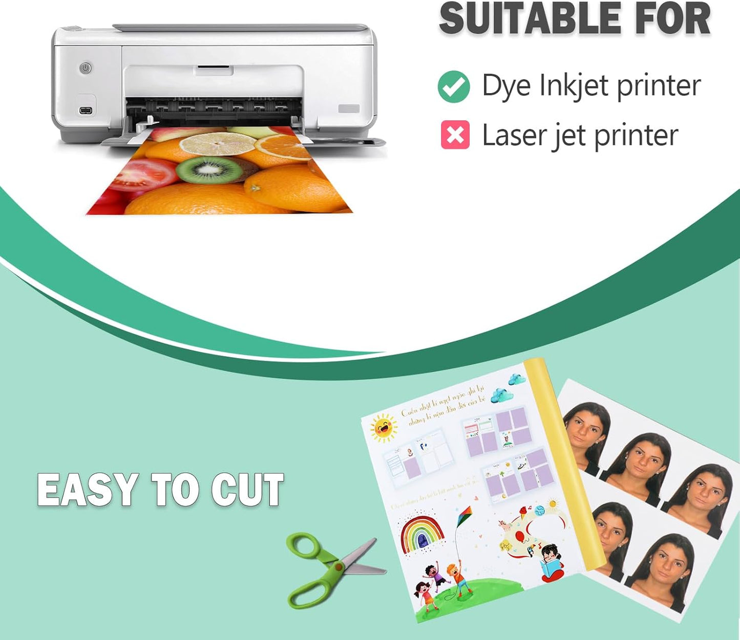 36lb Glossy Photo Paper, 8.5x14, Legal Size, Thin Glossy Photo Paper for Chip Bags, Inkjet, 100 Pack