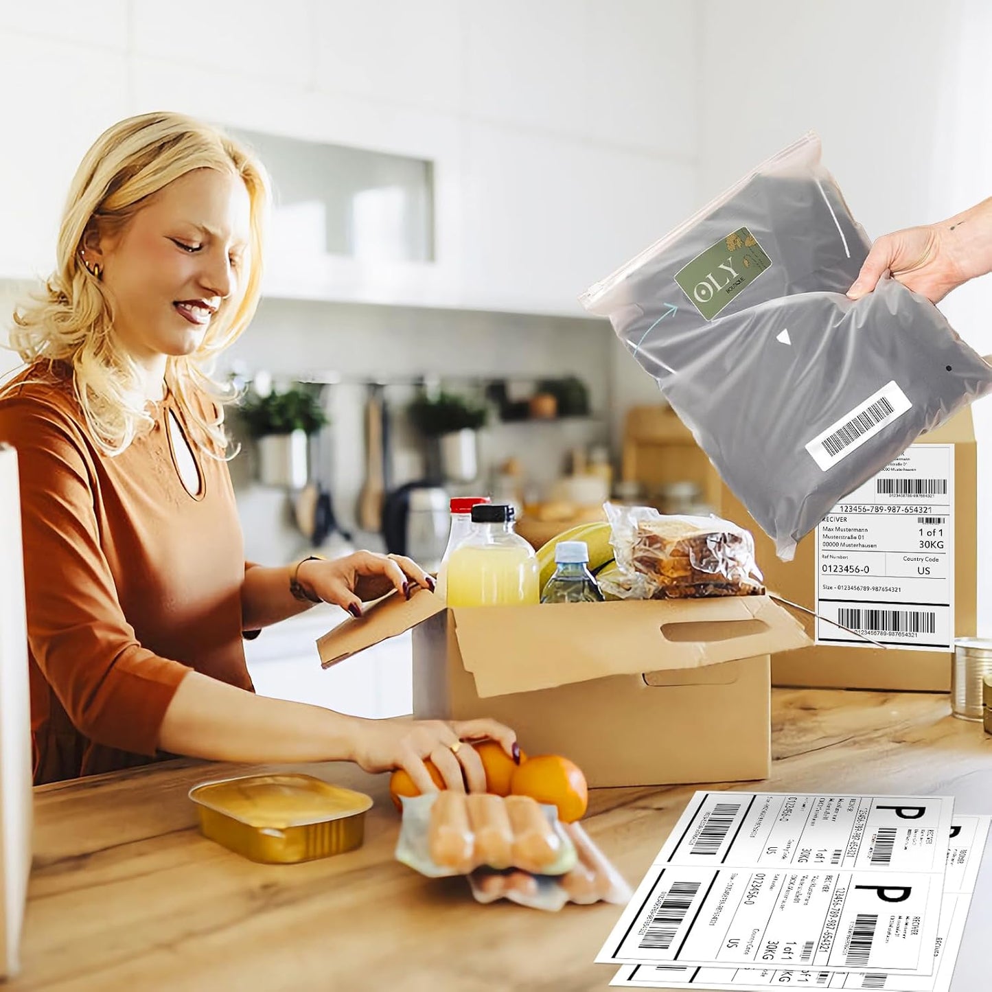 8.5” x 5.5” Half Sheet Shipping Labels, Label Sticker for Laser&Inkjet Printers, White Half Page Label Stickers, 2 Labels per Sheet, 8.5” x 11” Adhesive Half Page Labels, 200 Labels.
