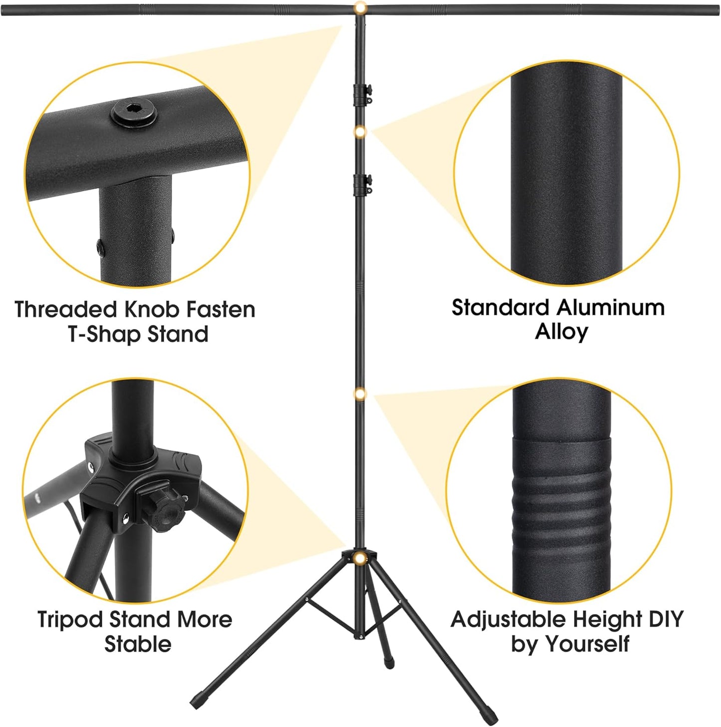 Green Screen Backdrop with Stand, 8x7.2ft Portable Greenscreen Background with Stand, T-Shape Green Screen Stand kit with 6 Spring Clamps, Sandbag, Carry Bag for Zoom, Video