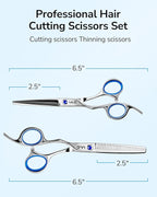 ULG Left Handed Hair Cutting Scissors Thinning Shears Kit Professional Barber - Image 3
