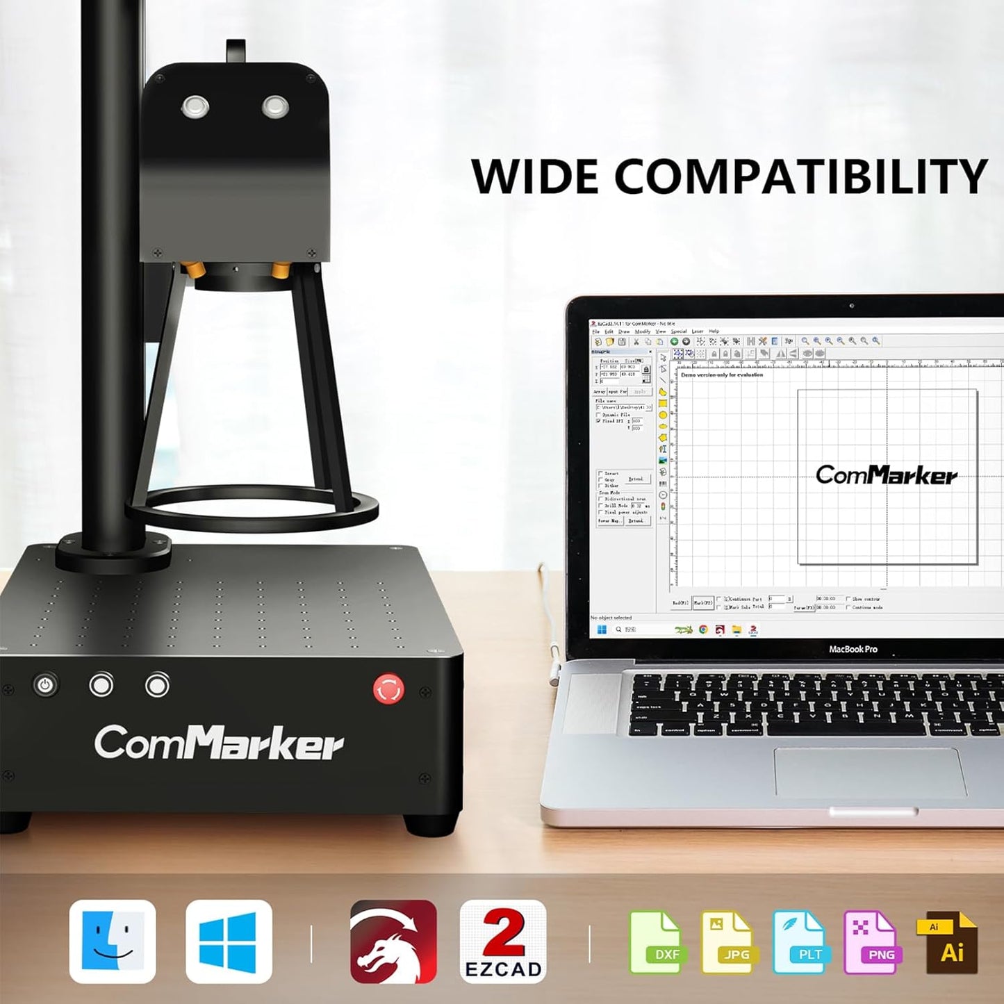 B4 100W JPT Mopa Fiber Laser Engraving Machine with Rotary Axis, Support Lightburn Laser Engraver with 2Lens, 2in1 Desktop Handheld Color Marking Machine for Stainless Steel,Ring,Tumbler