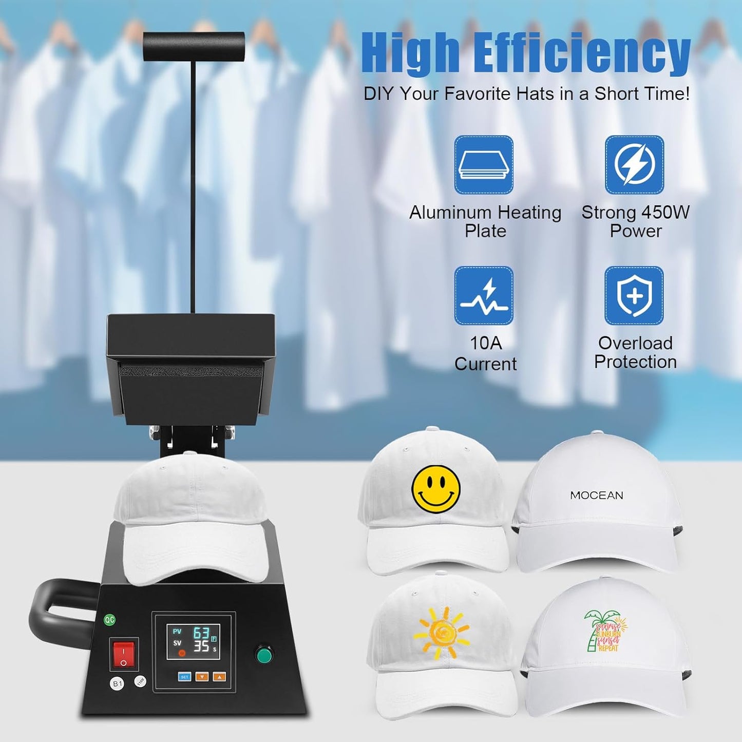 Pro Small Digital Label Heat Press Machine Clothing Logo Printing for Transfer Stickers Labels 0-250℃ 110V 600W