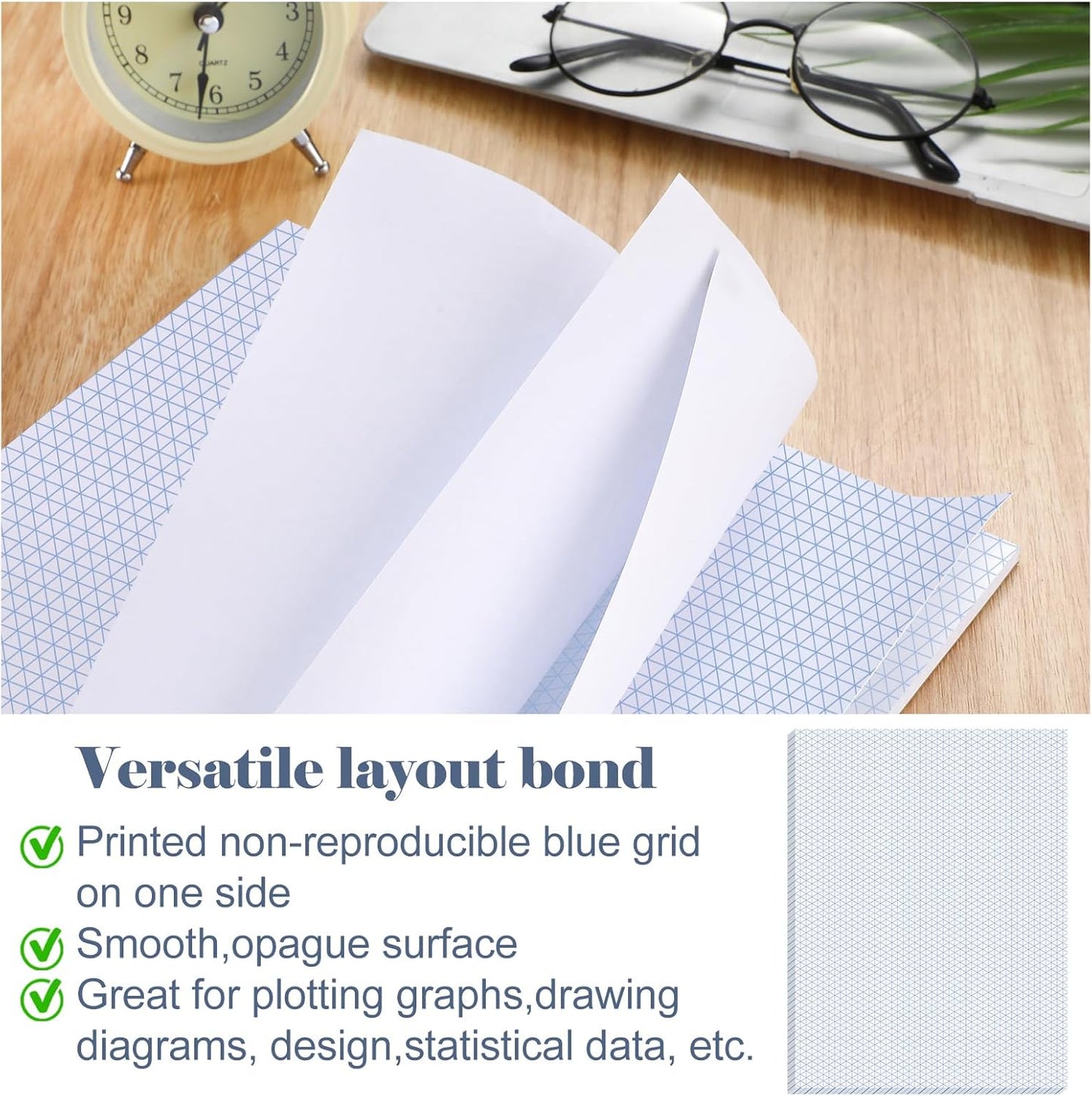 MotiMind 50 Sheets Isometric Graph Paper Pad Isometric Paper Drafting and Graph Pads for 3D Designs Architecture Landscaping Engineering Drafting (8.5x11)