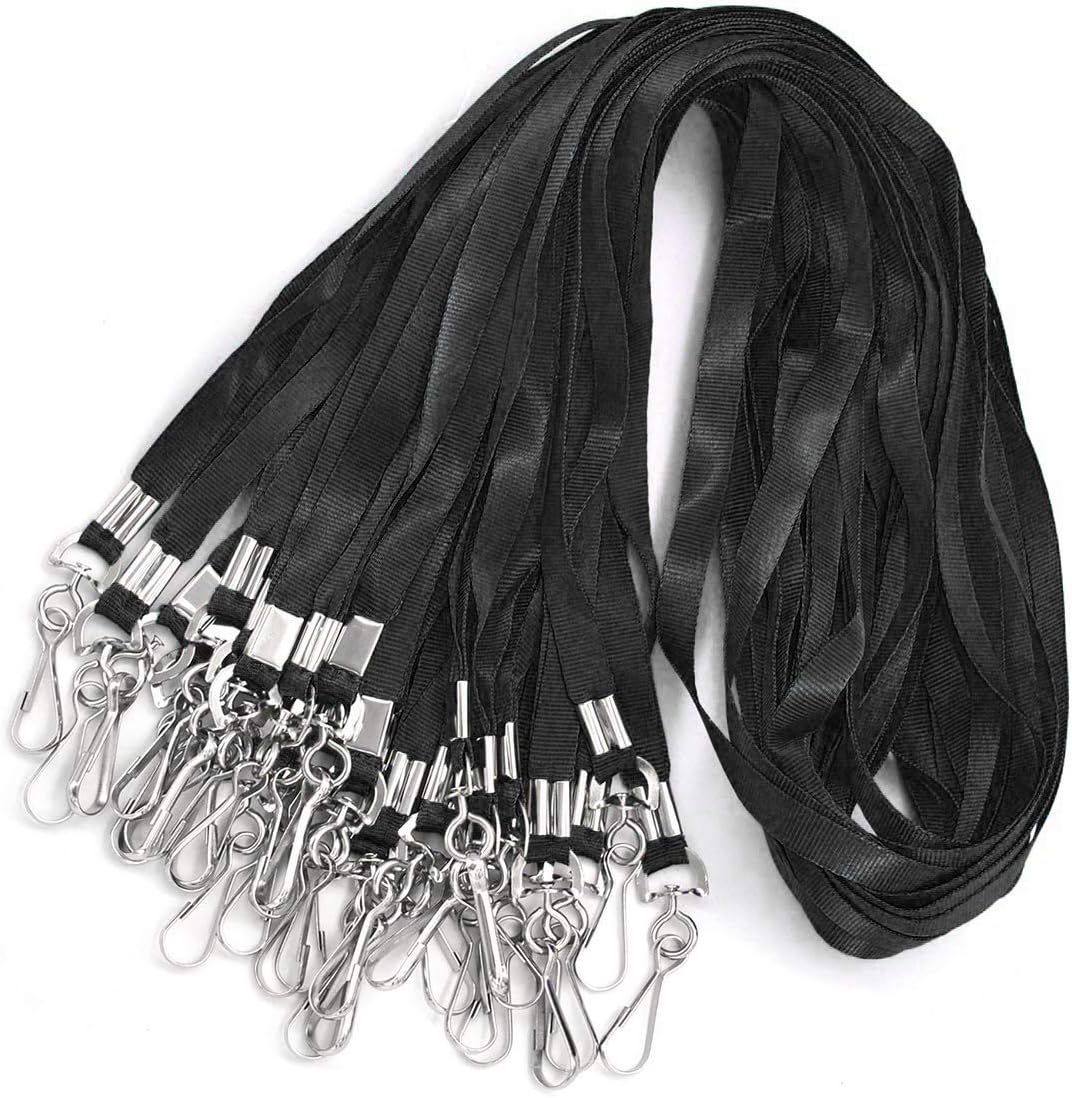 Bird Fiy Bulk Lanyards for Id Badges 50Pack Nylon Neck Flat Lanyard for Name Tag Badge Id Card