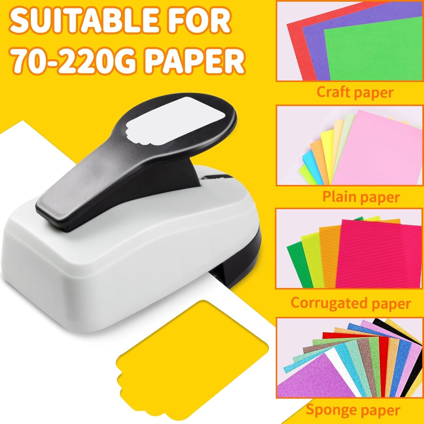 HKKYO 2 inch Tag Punch, Paper Punches, Tag Punches for Paper Crafts, Hole Puncher for Tags, Gift Tag Punch, Craft Punches for Paper Crafts, Tag Cutter Punch, tag Maker
