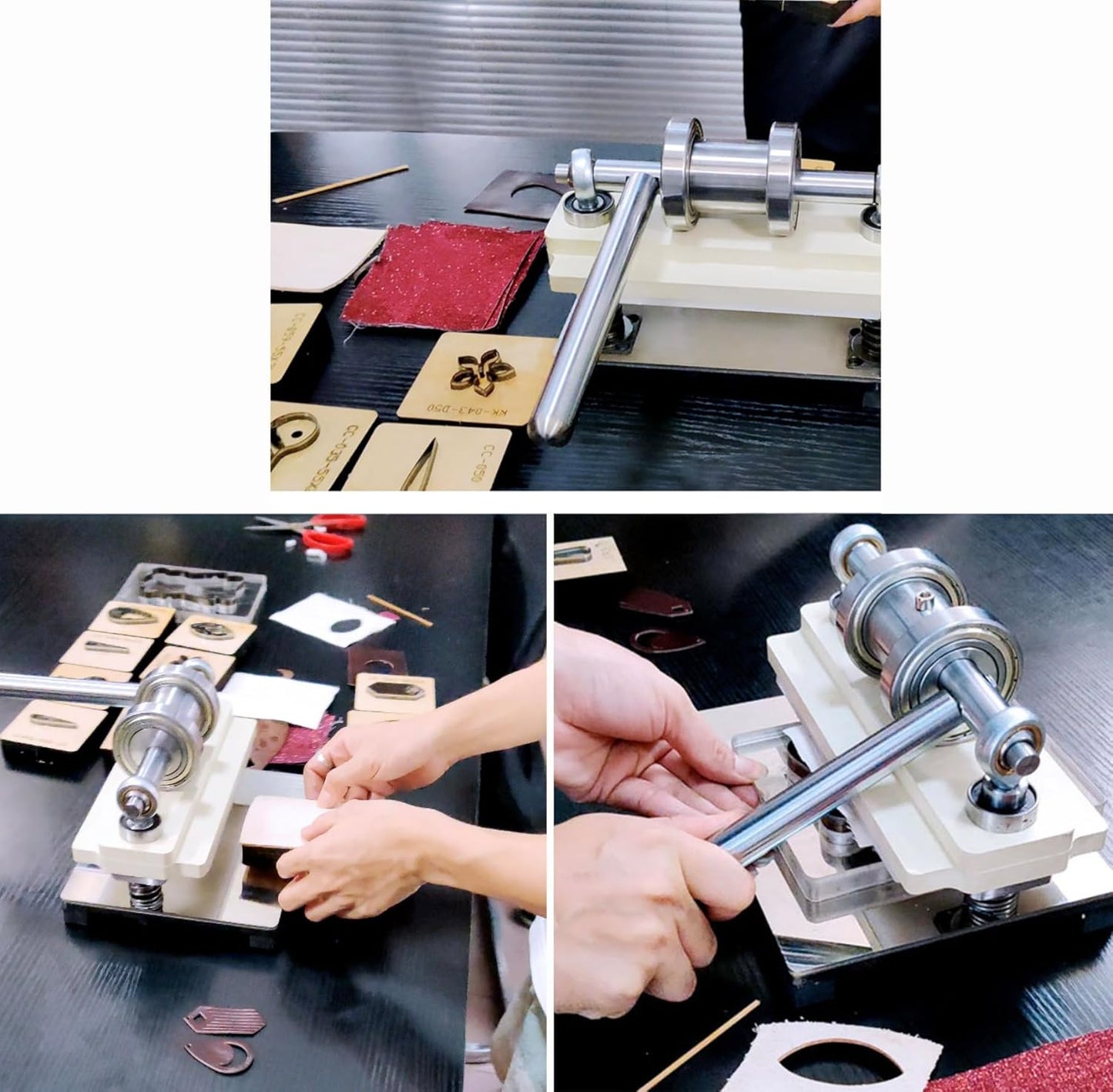 Leather Die Cutter, Hand Press Cutting Machine, Manual Die Cutting Embossing Machine With Knife Mold for Paper Craft DIY Pattern Mold Stamping