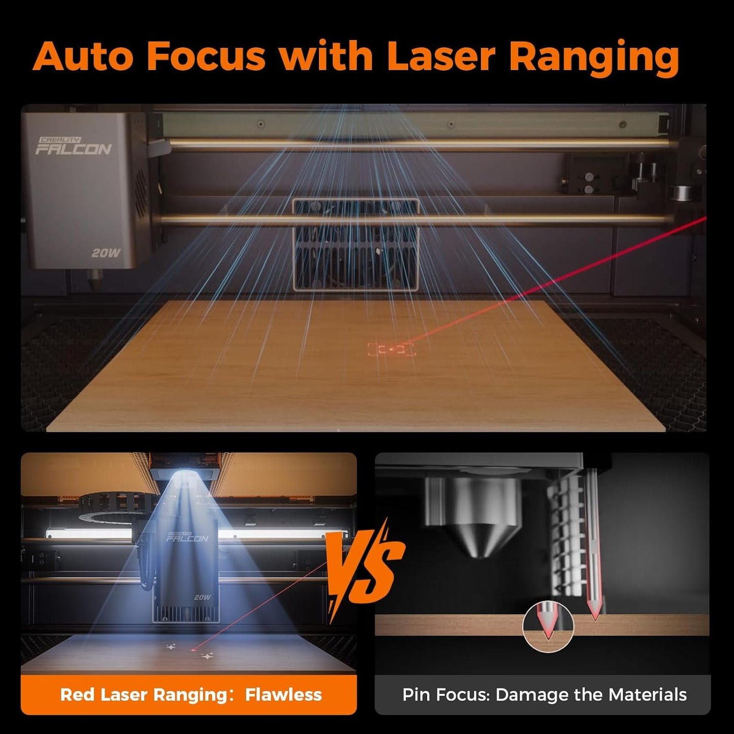 Creality Laser Engraver Faclon A1 Pro 20W with Touch Screen,APP, Class 1 Safety Laser Cutter and Engraving Machine for Wood and Metal, Acrylic