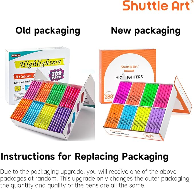 Shuttle Art 288 Pack Highlighters, Highlighters Assorted Colors Set, 8 Bright - Image 8