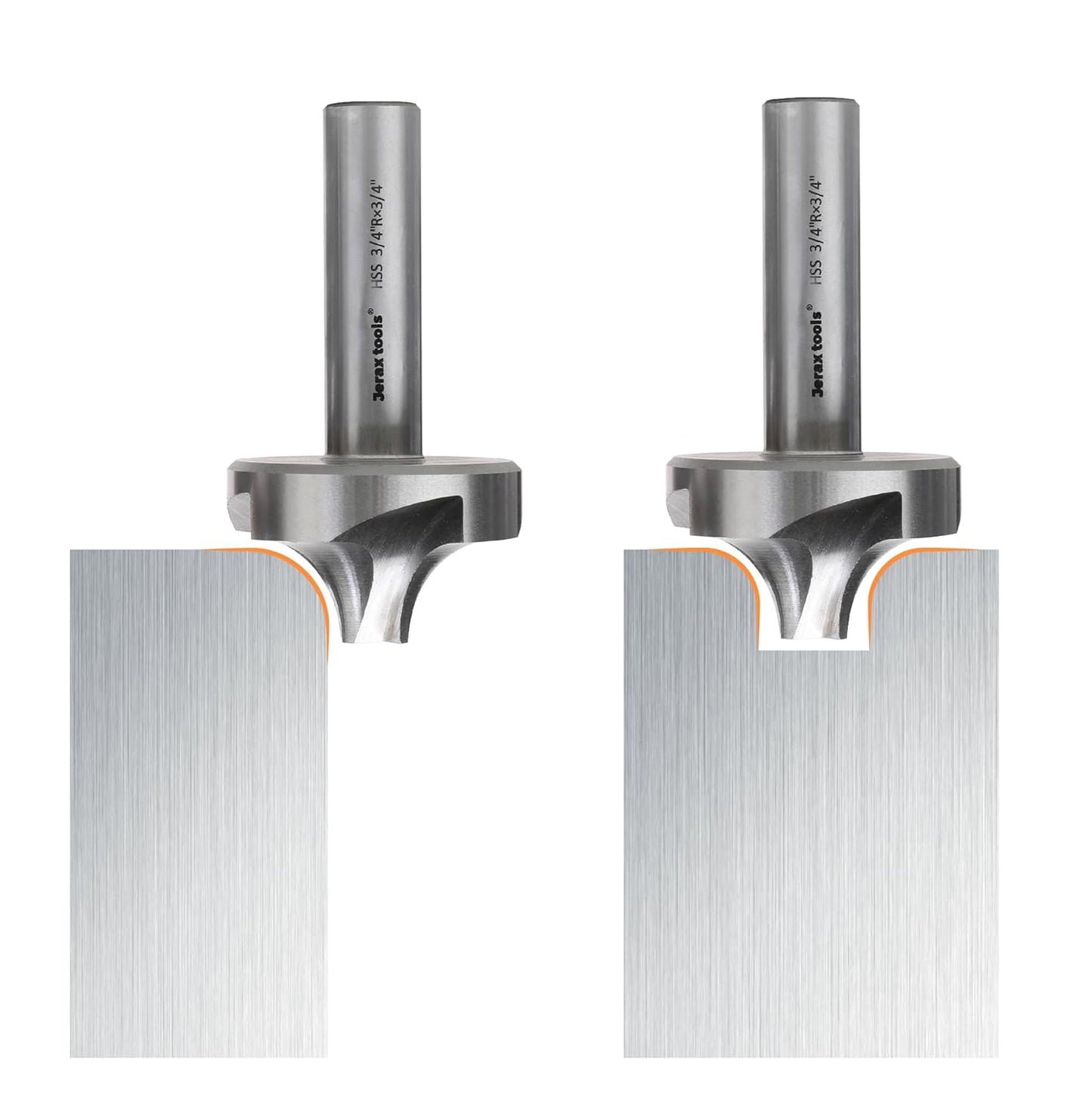 Corner Rounding End Mill Set, H.S.S. 4 Pcs Size from 1/2" to 3/4" Milling Cutter