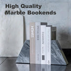 Karibiber Marble Bookends for Heavy Books, Decorative Book Ends for Shelves - Image 6