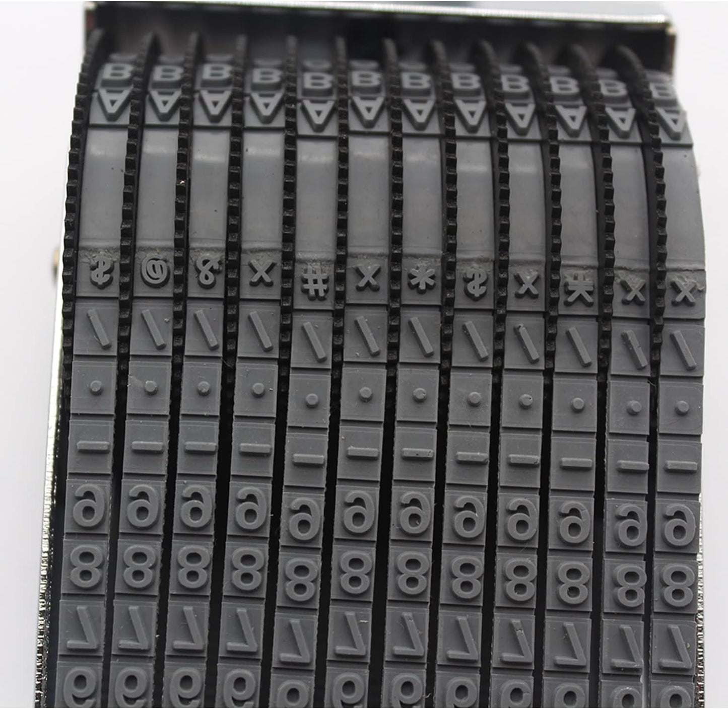 ZENG 12-Digit Adjustable Roller Stamp - Customizable Alphabet (A-Z), Numbers (0-9) & Symbols for Office, School, Multicolor (6x6.9x16.8cm)