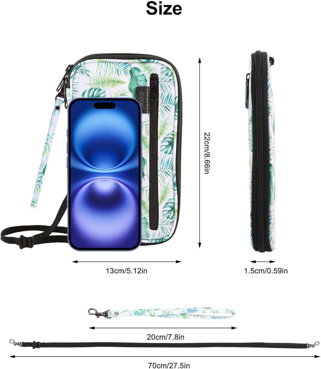 Neck Wallet RFID Blocking Family Passport Holder Organizer Case Travel Pouch (Forest)