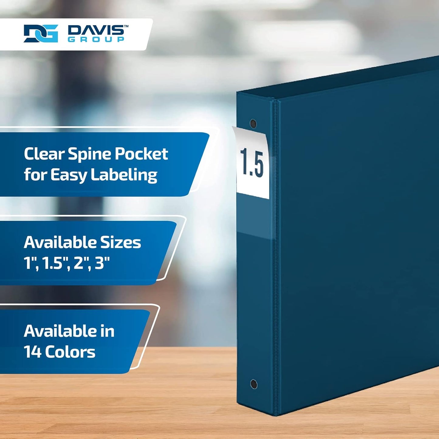 Premium Economy 6-Pack 3-Ring Binders for School or Office, Round-Ring Binders, 1.5 Inch, Navy Blue