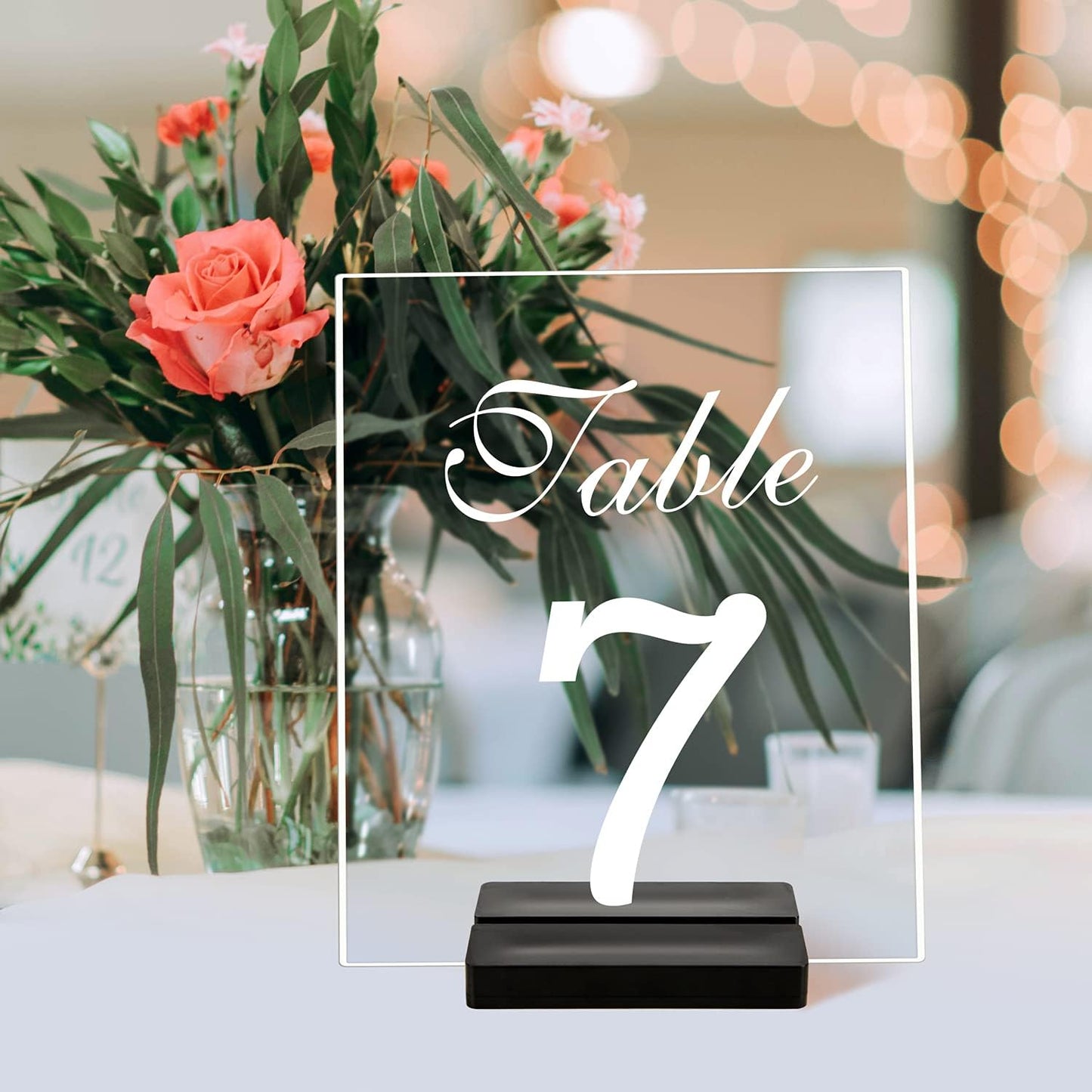 Acrylic Sign Stand Card Holder, 10 PCS Place Sign Holders with Card Slot, Stands for Acrylic Signs, Table Numbers Display Stands for Meeting/Menu/Table Numbers (Black)