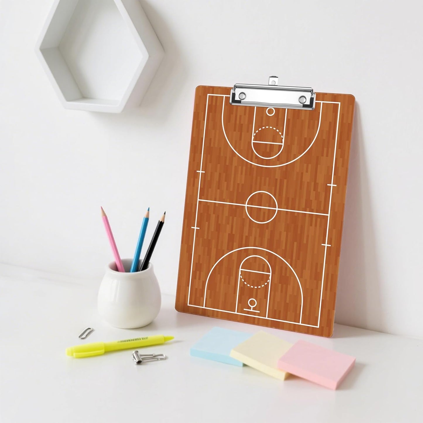 Basketball Coaching Plastic Clipboards,Decorative Plastic Acrylic Clipboard for Teacher Social Worker Students Office Supplies 8 * 12
