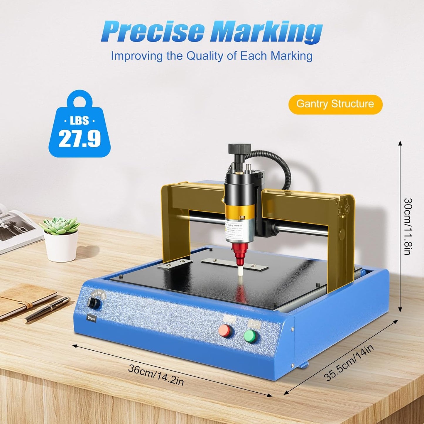 Wawuwao Electric Metal Marking Machine, 400W Metal Tag Nameplate Engraving Machine for Fixed Characters, Serial Numbers, Dates, Graphics Marking