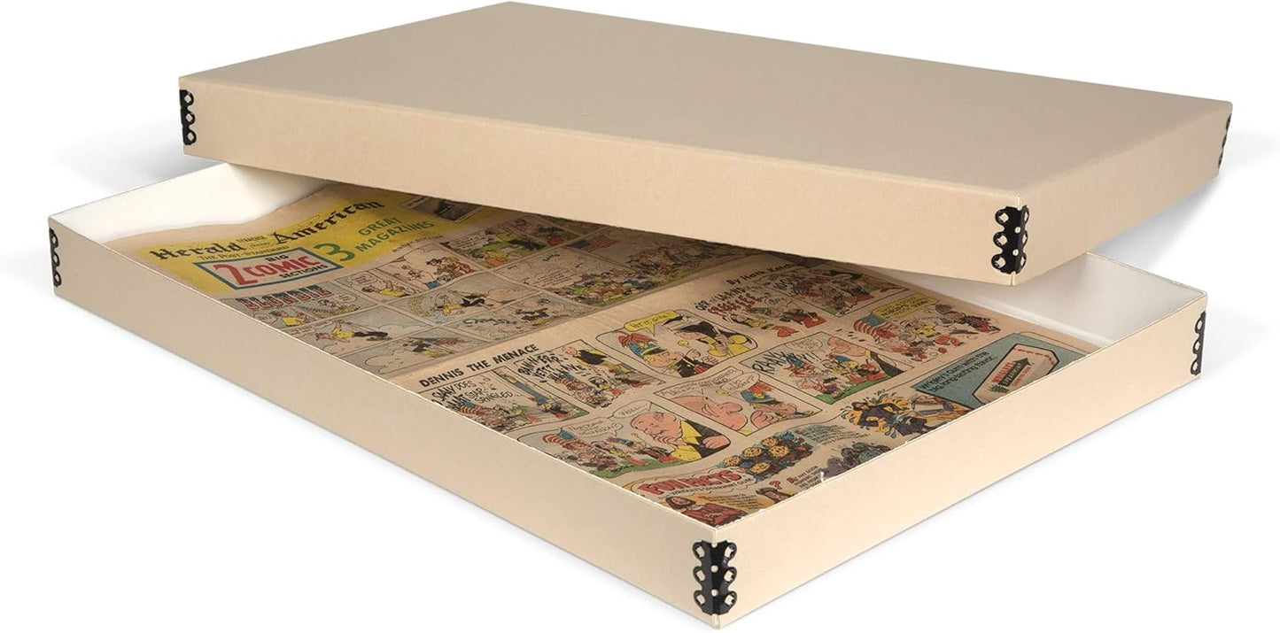 Gaylord Archival Tan Newspaper Preservation Box - 13W x 18L x 3" H