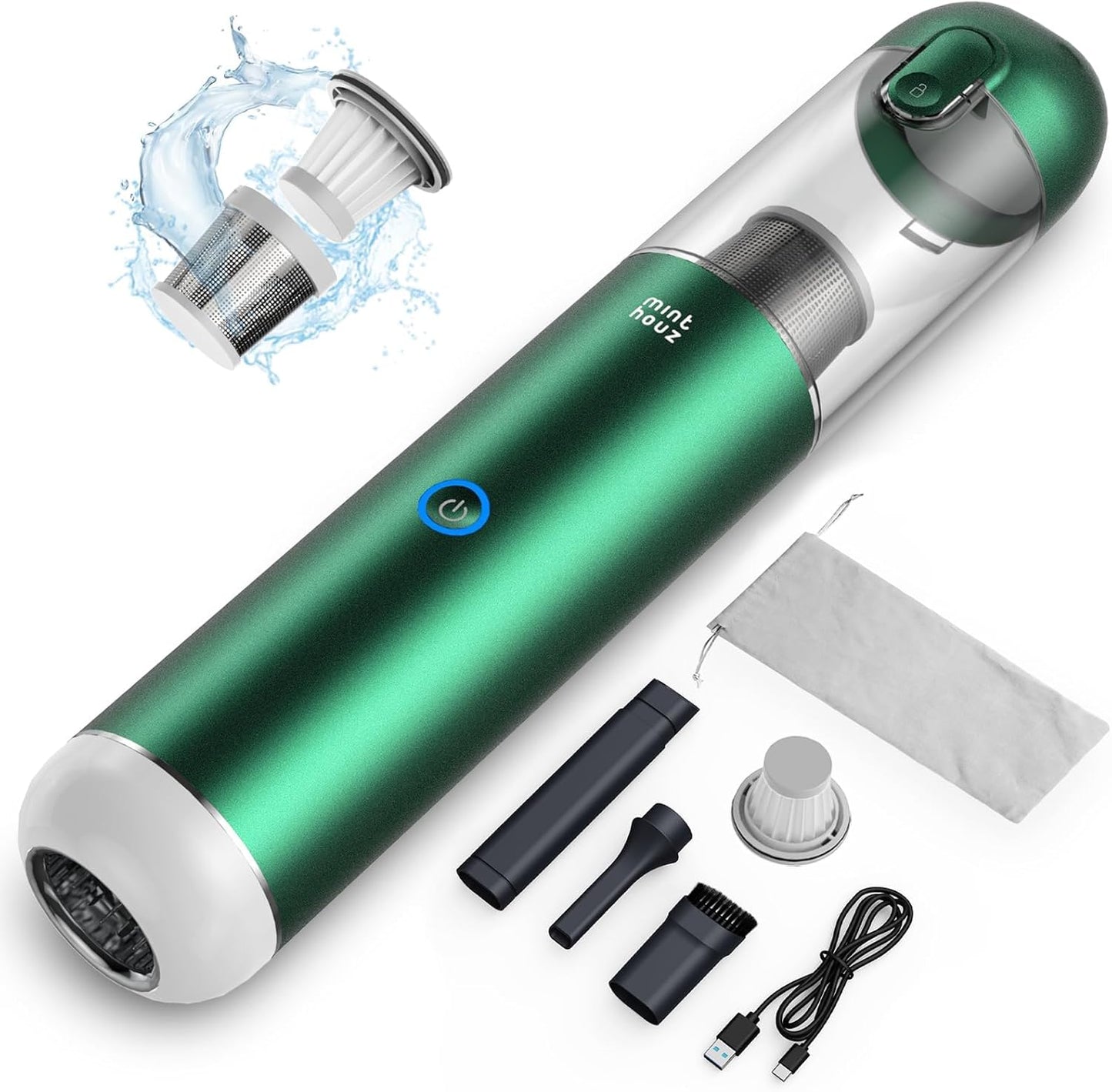 Car Vacuum Portable Cordless 17000Pa - 120W Handheld Vacuum Rechargeable with Blower, Ultra Lightweight Mini Vacuum Cleaner with 2 Filters for Car Home Pet Office Keyboard
