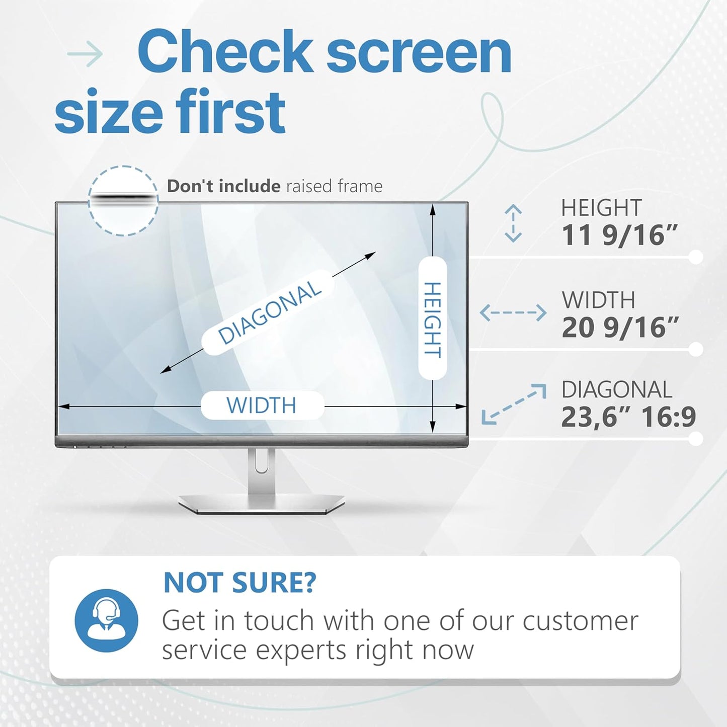 VINTEZ [2 Pack] 23.6 Inch 16:9 Privacy Screen for Computer Monitor and Laptop - Anti Glare Protector Film Blue Light Filter Eye Protection - Computer Screen Privacy Shield