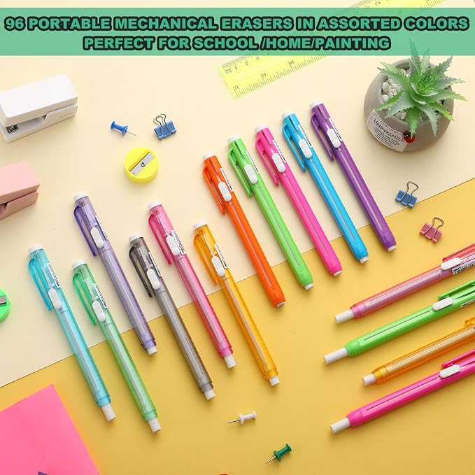 Ctosree 48 Pcs Retractable Mechanical Eraser Bulk Portable Pen Erasers - Image 3
