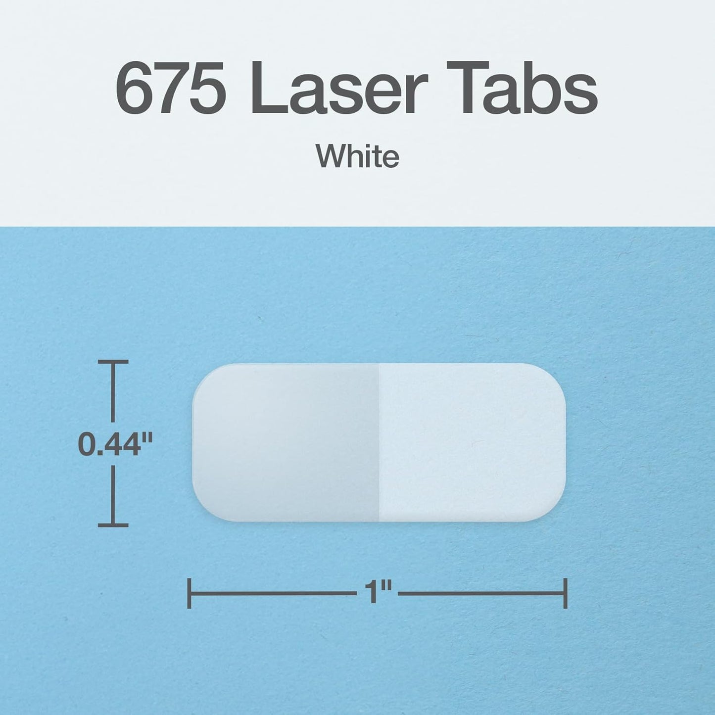 Redi-Tag Laser Index Tabs, Divider Tabs, Permanent Adhesive Index Labels Customizable Divider Labels, 7/16" x 1", White, 675 Tabs (B39000)