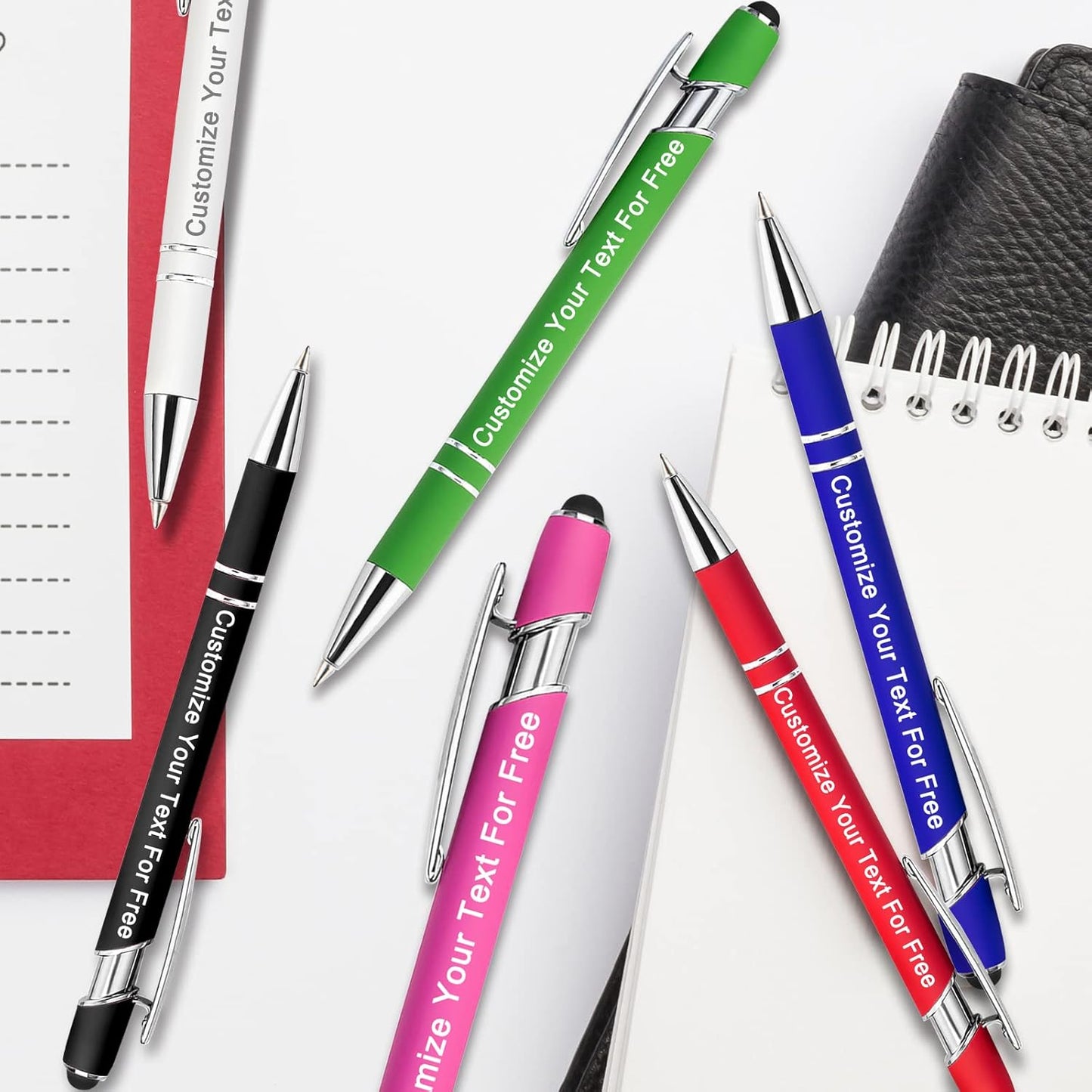 Max 500 Pcs Personalized Pens Bulk, Custom Pens with Free Engraving, Customized Stylus Tip Ballpoint Pen with Your Name Massage Text for School Office Business Graduation Anniversaries-300 Packs