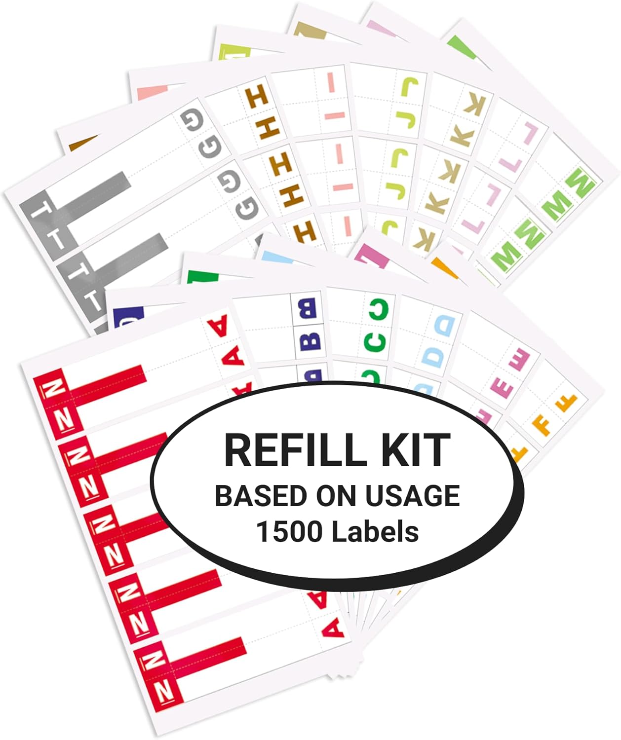 Alphabet Labels for File Folders, A to Z Refill Kit, Doctor Stuff, 1500 Labels, Compatible with Smead NCC - SNCC Alpha Stickers Series, Medical Chart Color Code Labels