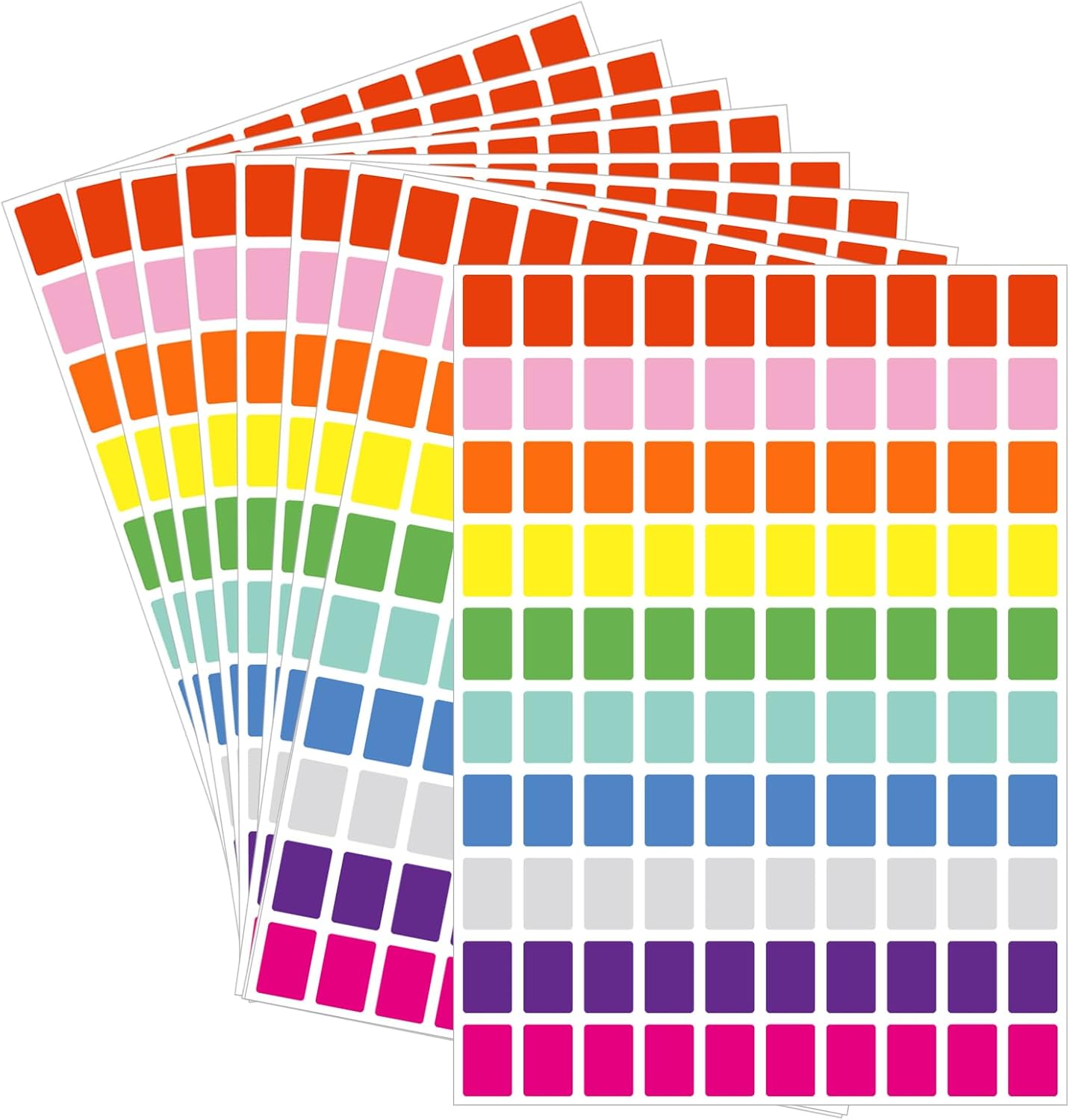 Starboling Color Coding Labels,3000 PCS 1/2" x 3/4" 10 Colors Rectangular Colored Labels Stickers,for Garage Sale,Price Tags,File Folder Tabs,and Classroom Organization