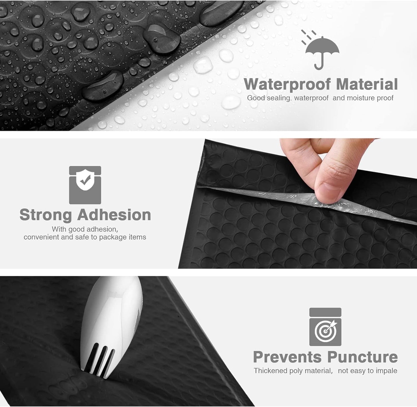 Metronic 4000 Pack Bubble Mailers 4x8 Inch Black Usable Size 4x7'' Waterproof Bubble Mailer Padded Envelopes Self Seal, Cushioning for Packaging, Shipping, Mailing, Small Business Supplies