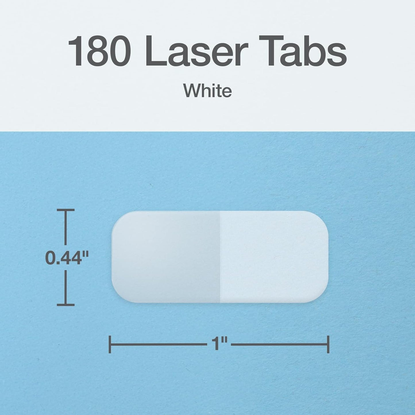 Redi-Tag Laser Index Tabs, Divider Tabs, Permanent Adhesive Index Labels, Customizable Divider Labels, 7/16" x 1", White, 180 Tabs, (B33001)