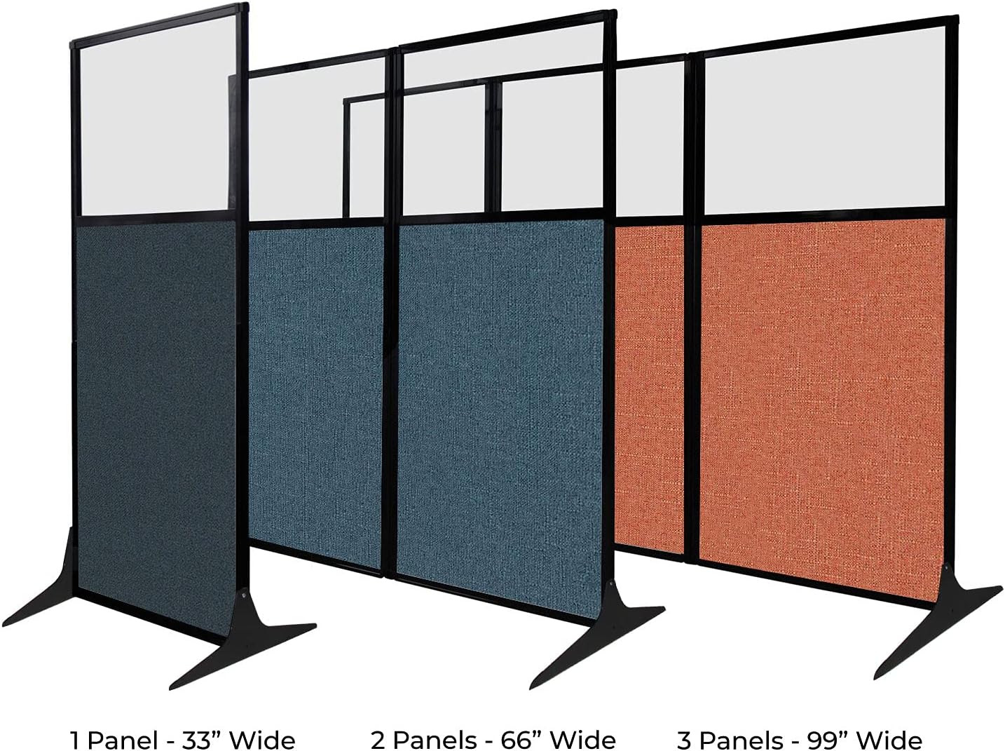 Versare Workstation Partition | Portable Wall Divider | Modern Office Cubicle | Free Standing Privacy Screen | Flexible Work Space | 99" x 70" Mocha Fabric Panels