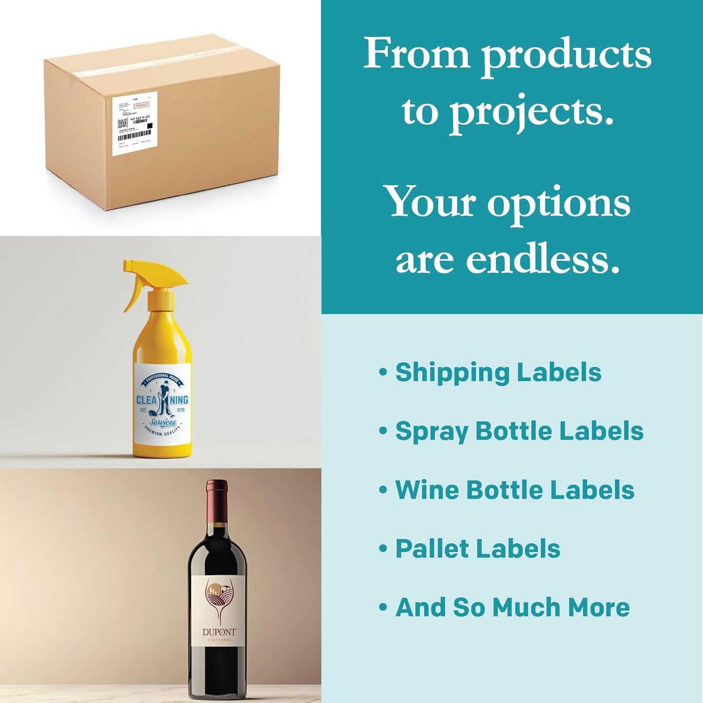 Premium Label Supply White Sticker Shipping Labels – 4.25" x 5.5" – Laser/Inkjet Compatible – (4 per Sheet), 2000 Sheets – 8000 Total Adhesive Labels