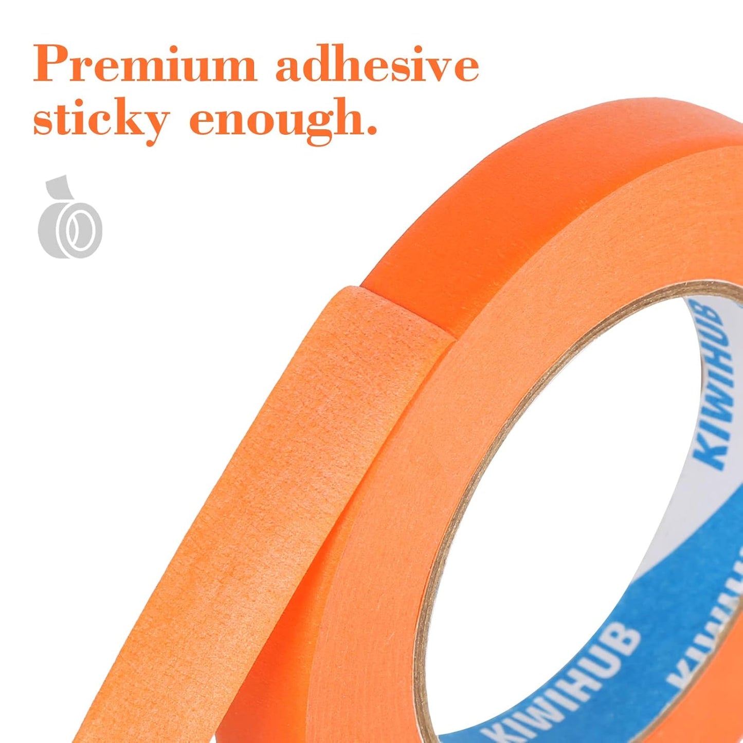 Orange Painters Tape,0.7" x 60 Yards x 3 Rolls (180 Yards Total) - Medium Adhesive Masking Tape for Painting,Labeling,DIY Crafting,Decoration and School Projects