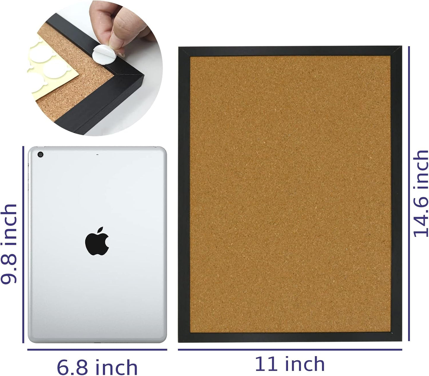 OWLKELA 14.6 X 11 Inch Cork Board Bulletin Board, Wall-Mounted Presentation, Message Notice Pin Board, Perfect for Office & Home Decor, School, Cubicle