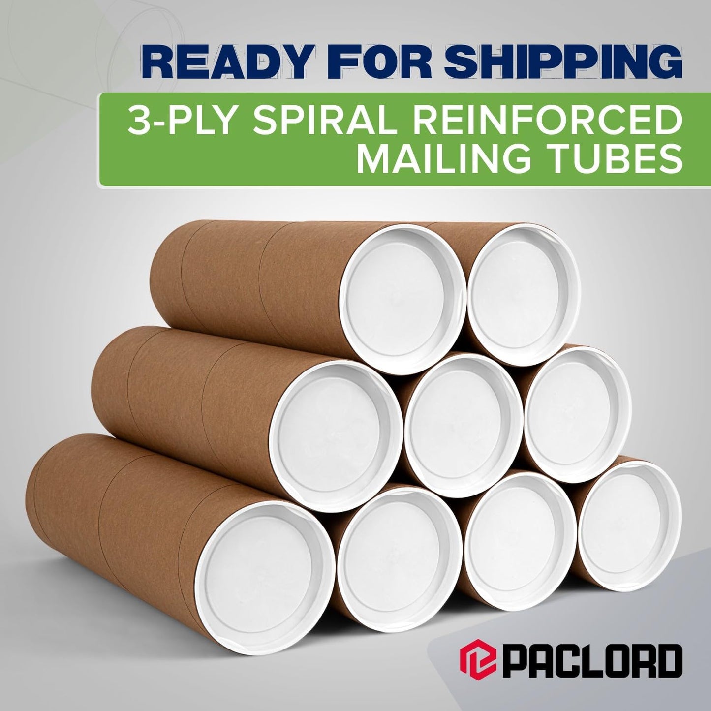 3" x 12" Reinforced Kraft Paper Mailing Tubes, Pack of 2 Tubes with 2 Caps Each – USPS Approved Poster Tube – Made in USA Cardboard Tube for Shipping and Storing Posters, Prints, Artwork, or Documents