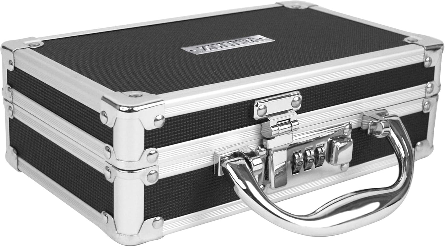 Vaultz Medicine Safe Case w/Combination Lock - Pack of 3 Cases, 8.35 x 5 x 2.5 - Black