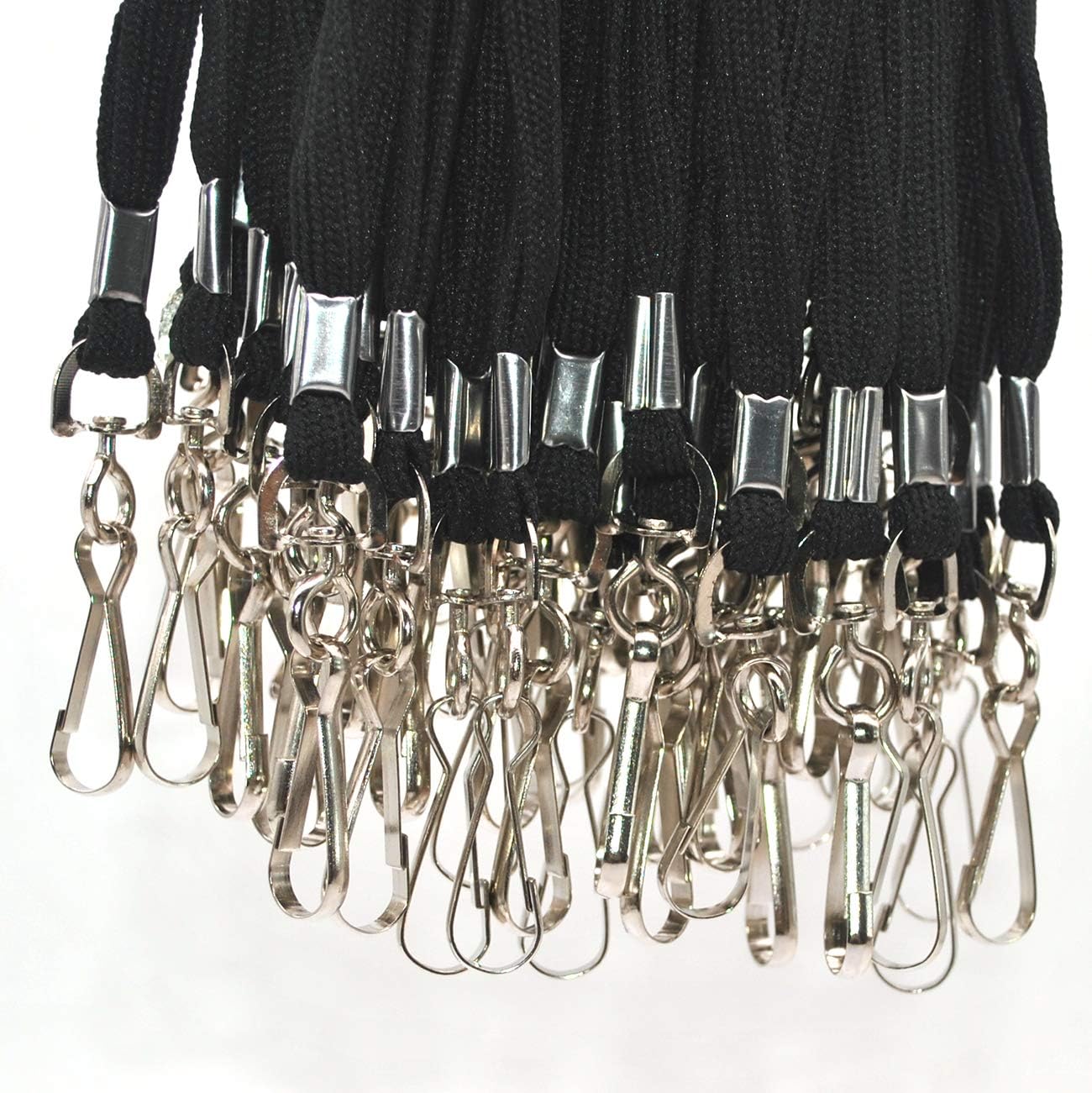 Lanyard 50PCS Lanyards with Swivel Hook clips for ID Name Badge Holder (Black)